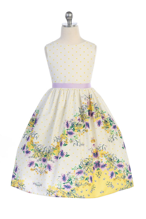 Chevron Floral Cotton Dress