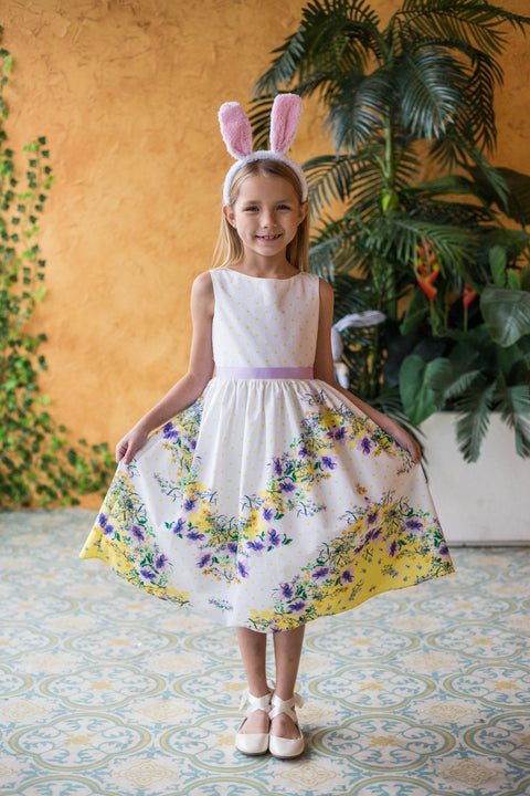 Chevron Floral Cotton Dress