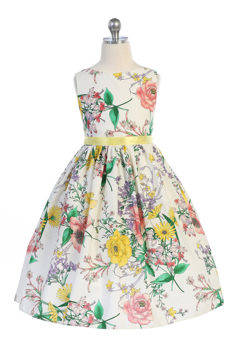 Botanical Flower Cotton Dress