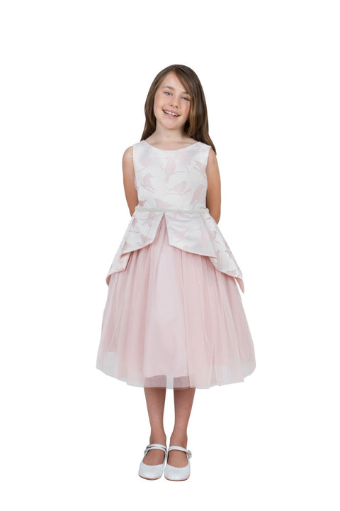 Bird Pleated Peplum Dress