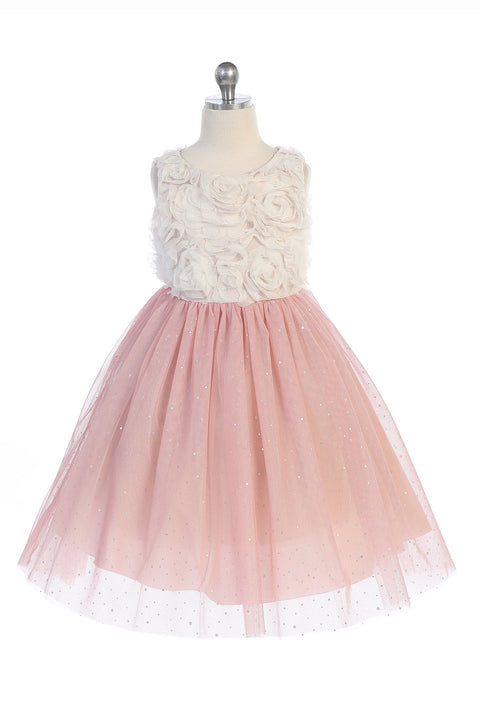 3D Ruffle Glitter Skirt Dress