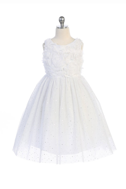 3D Ruffle Glitter Skirt Dress