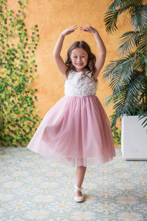 3D Ruffle Glitter Skirt Dress