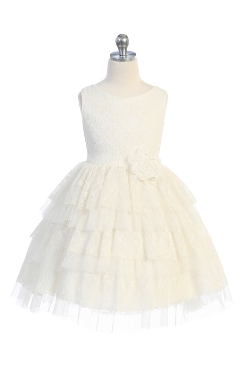 Lace Tulle Layered Dress