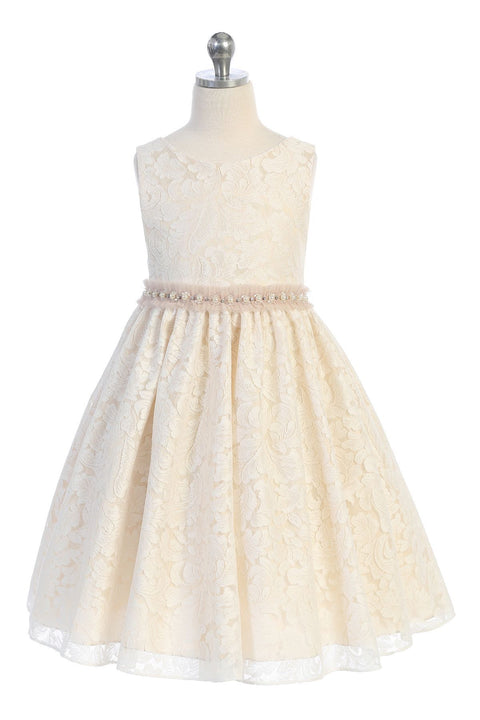 Lace V Back Bow Dress