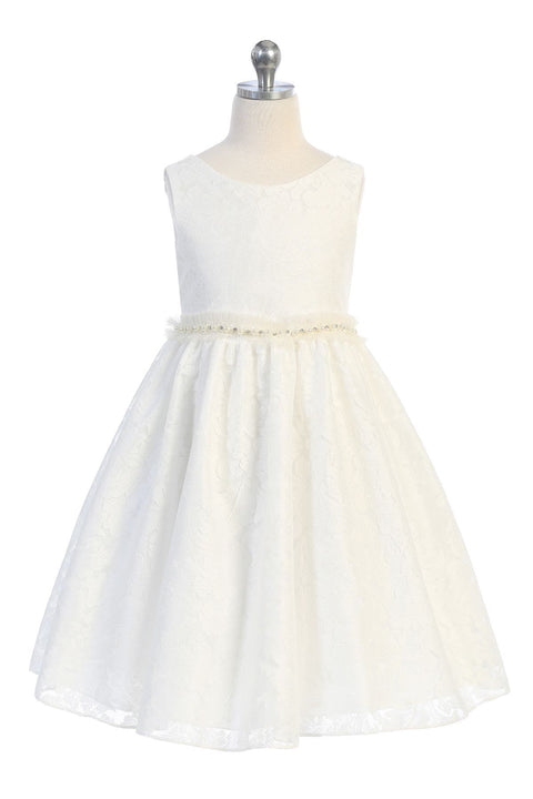 Lace V Back Bow Dress