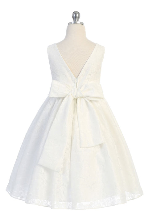 Lace V Back Bow Dress