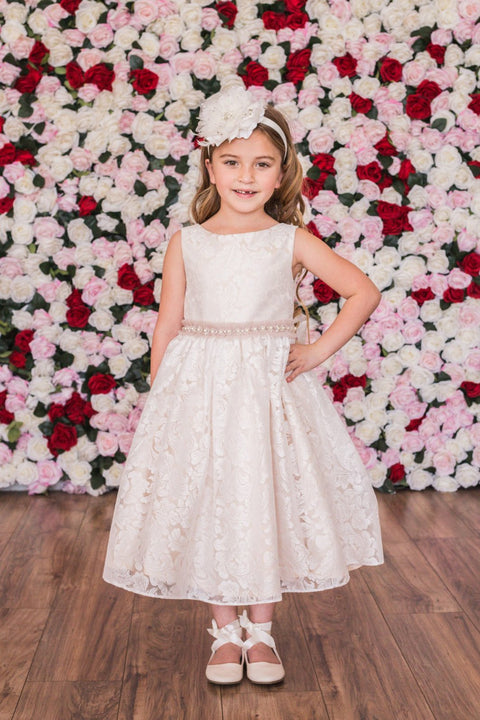 Lace V Back Bow Dress