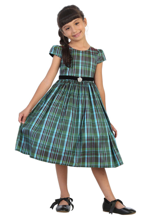 Classic Plaid Sleeve Dress