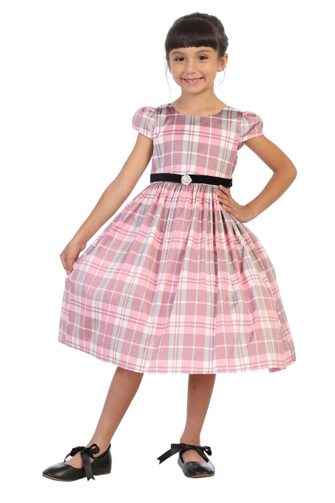 Classic Plaid Sleeve Dress