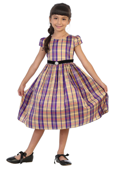 Classic Plaid Sleeve Dress