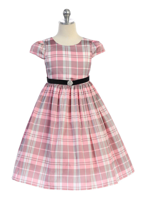 Classic Plaid Sleeve Dress