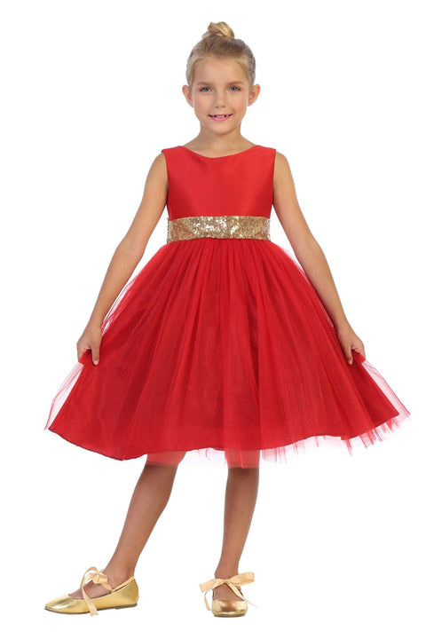 Plus Gold Sequin Back V Dress