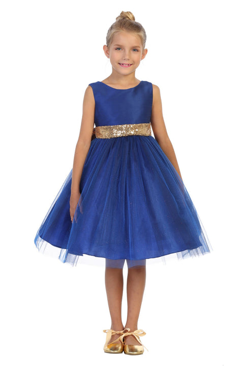 Plus Gold Sequin Back V Dress