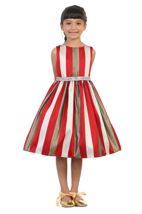 Gold Metallic Stripe Dress