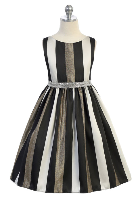 Gold Metallic Stripe Dress