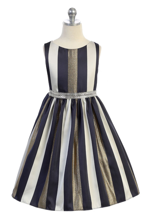 Gold Metallic Stripe Dress