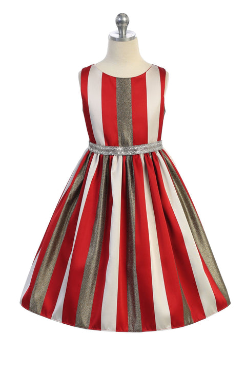 Gold Metallic Stripe Dress