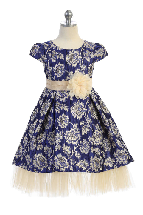 Brocade Peaking Tulle Dress