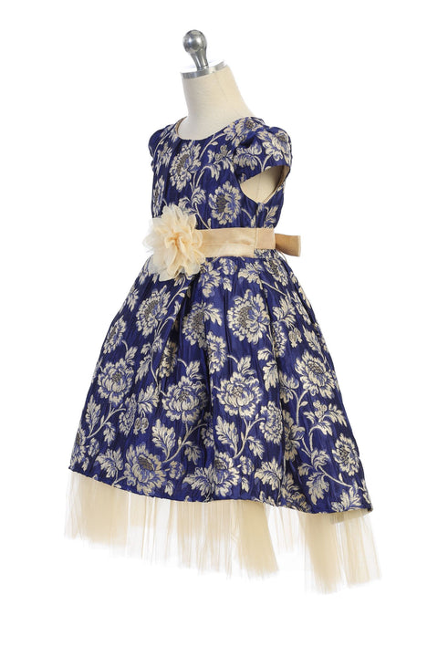 Brocade Peaking Tulle Dress