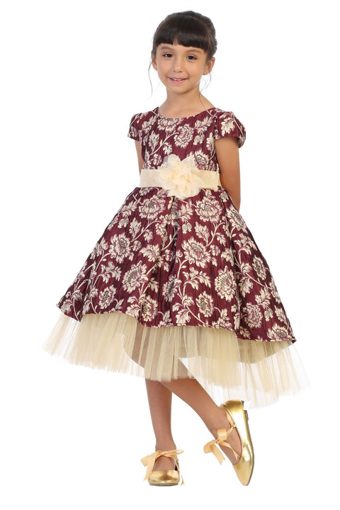 Brocade Peaking Tulle Dress