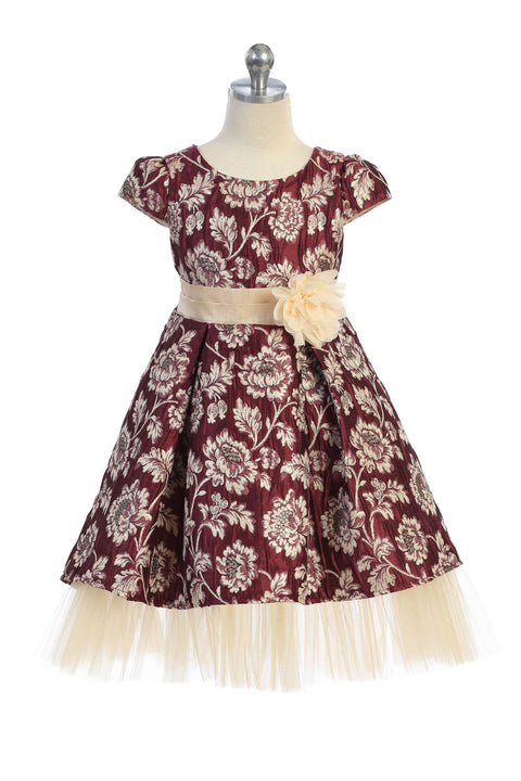 Brocade Peaking Tulle Dress