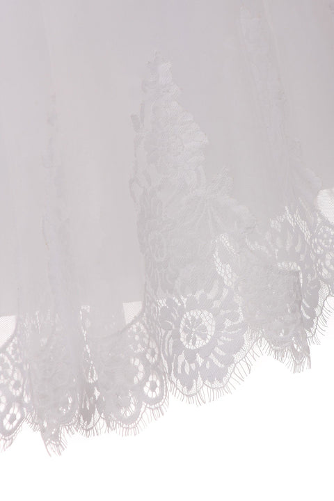 Lace Appliqué Illusion Bateau Dress