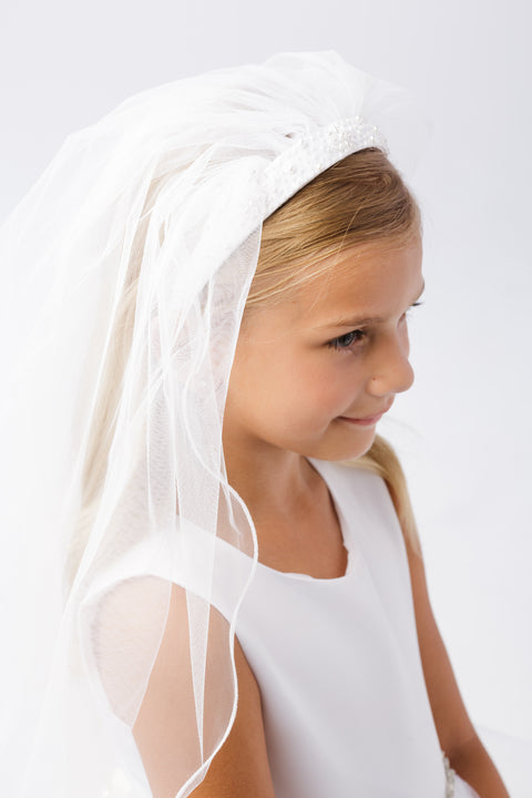 Cutie Flower Girl Headband Veil - #713