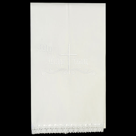 Christening Cloth Towel With Embroidered Cross