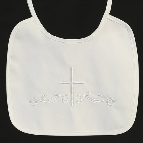 Cotton Bib With Embroidered Cross