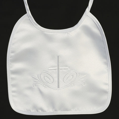 Satin Bib With Embroidered Cross