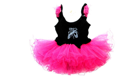 Black/Hot Pink Wave Ballet Shoe Dress