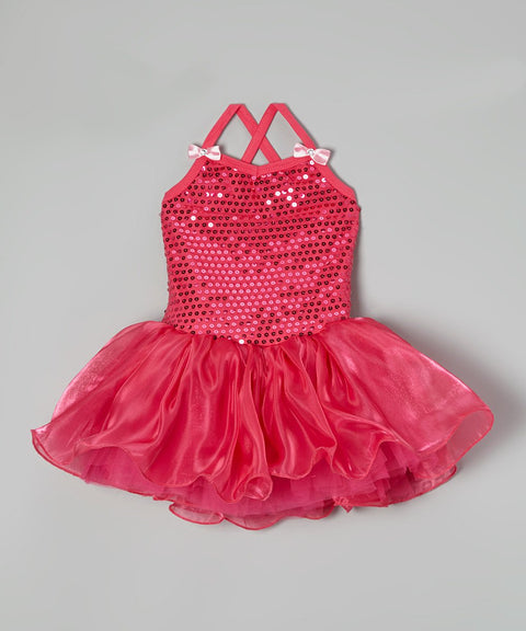 Hot Pink Sequin Organdy Ballet Dress
