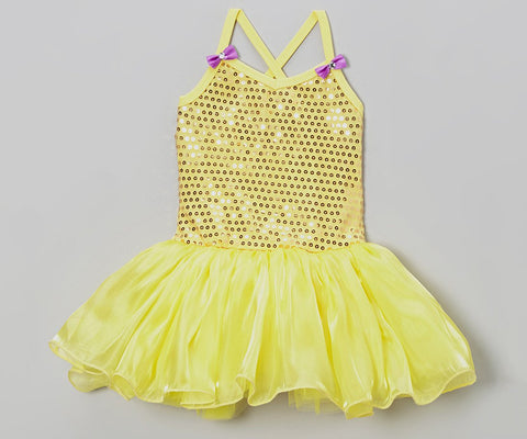 Yellow Sequin Organdy Ballet Dress