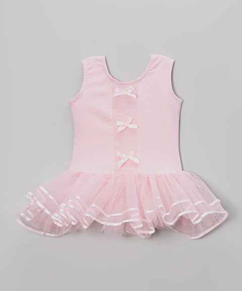 Pink Bows Front Frills Ballet Dress