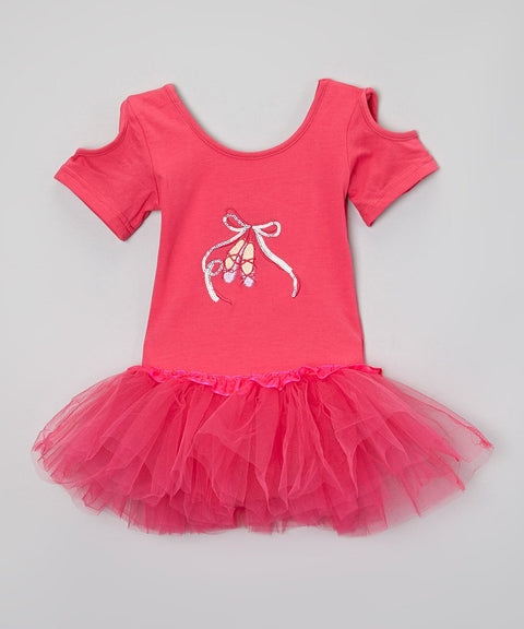Hot Pink Glitter Ballet Slipper Ballet Dress