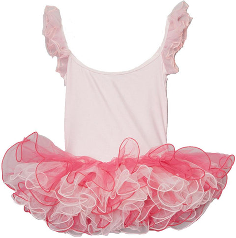 Pink/Fuchsia Wave Trim Lycra Ballet Dress