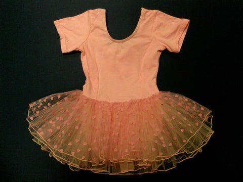 Pink Hearts Short Sleeve Ballet Dress