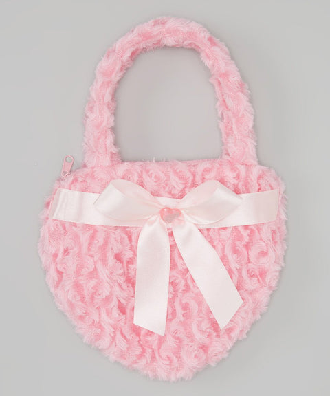 Pink Heart Velvet Purse