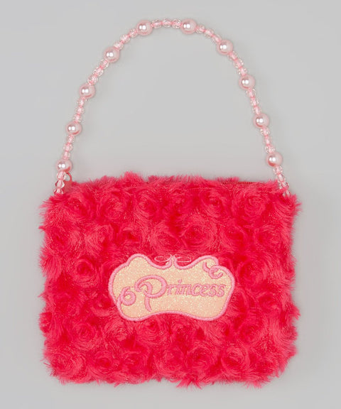 Hot Pink Princess Pearl Velvet Purse