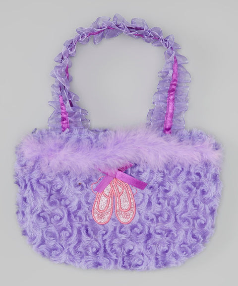 Purple Ballet Shoe Velvet Purse