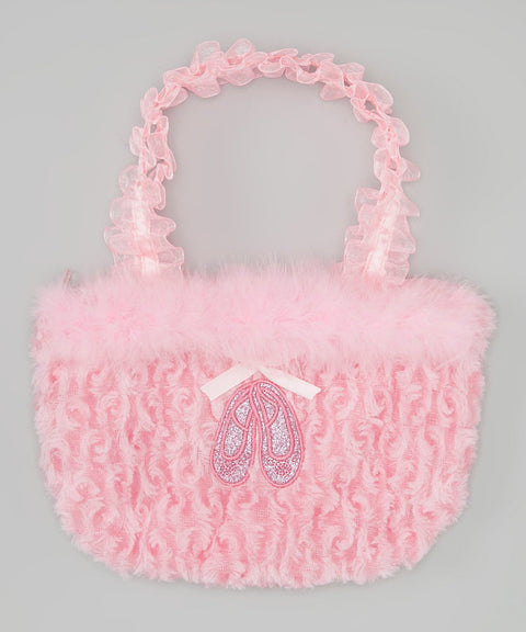 Pink Ballet Shoe Velvet Purse