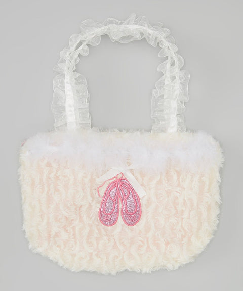 White Ballet Shoe Velvet Purse