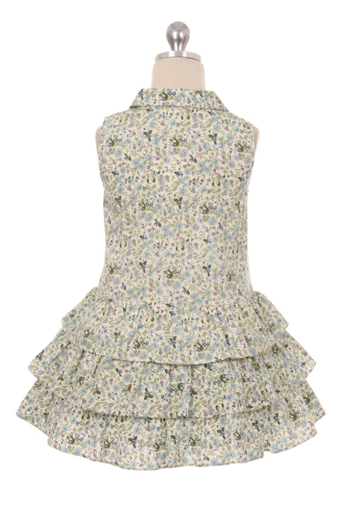 Layered Collar Button Cotton Dress