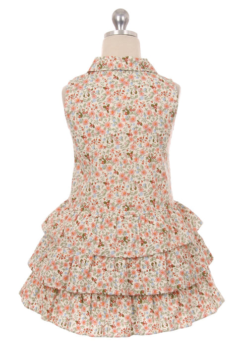 Layered Collar Button Cotton Dress