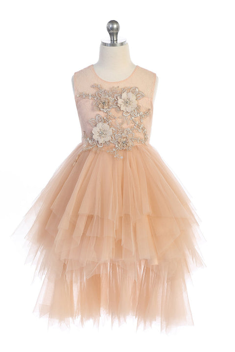 Embellished Applique Detachable Skirt Dress