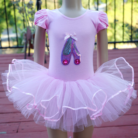 Pink Sequins Ballet Shoes Ballet Dress