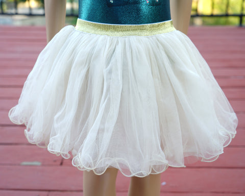 Gold Elastic Beige Tutu Skirt