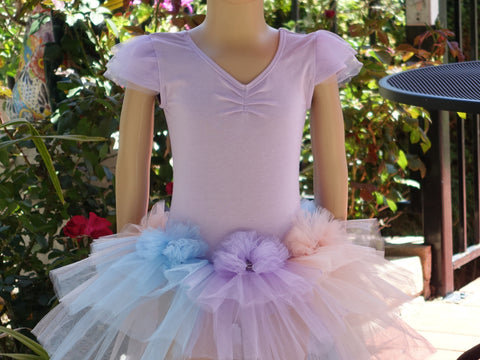 3 Color Bows & Tutu Purple Ballet Dress
