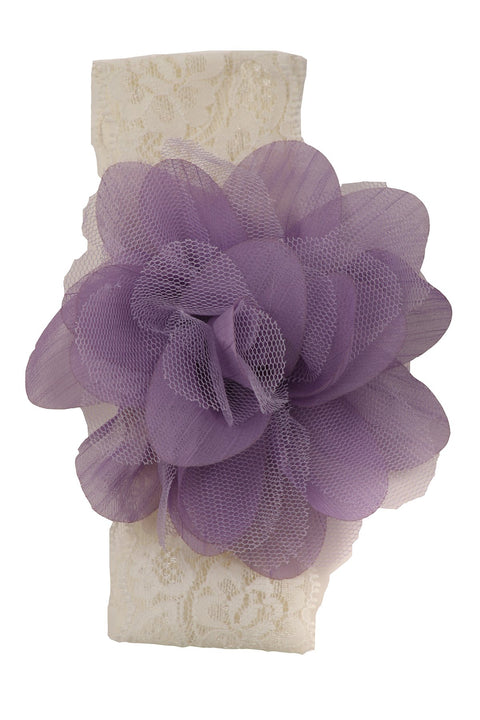 Lace Elastic Mesh Flower Headband